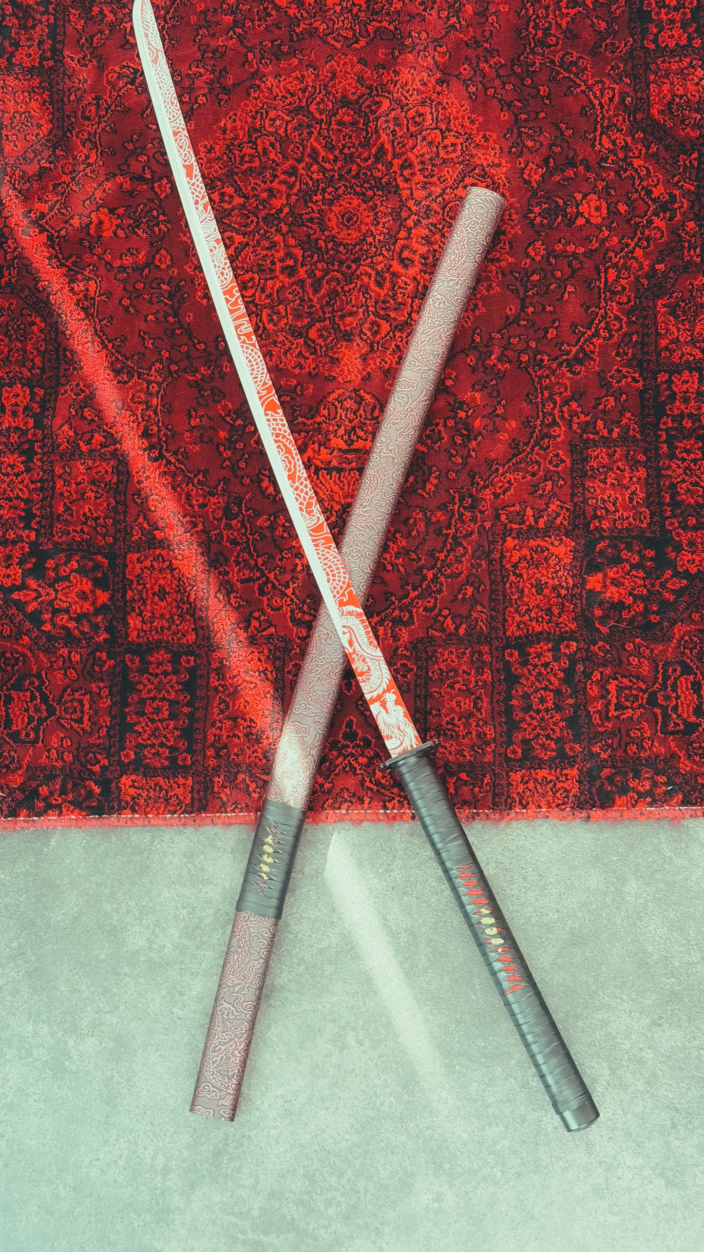 Red Dragon Manganese Steel Katana Sword
