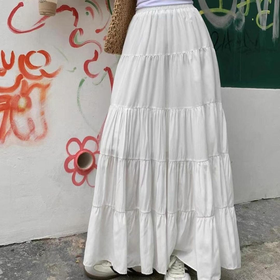 White long goth skirt for women