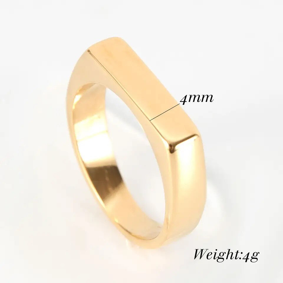 Rectangle Ring for Men Women