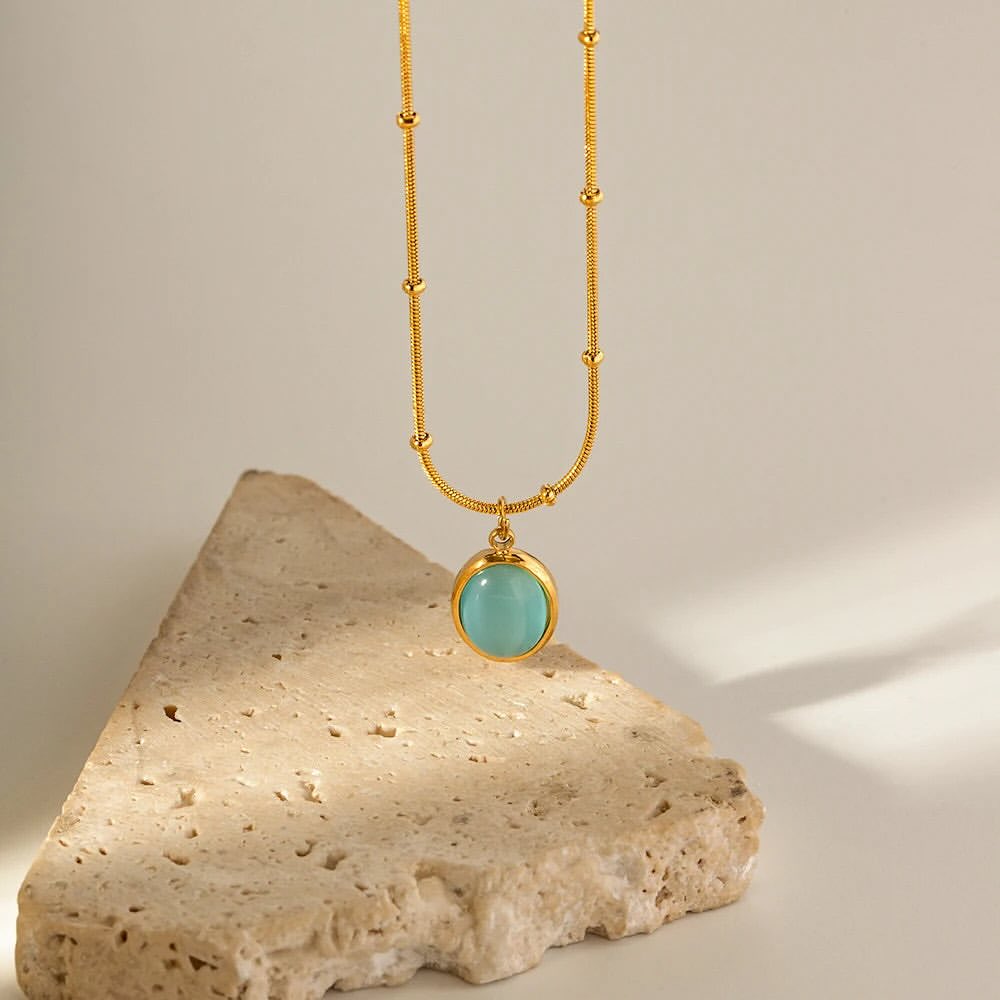 Turquoise Stone Pendant Necklace