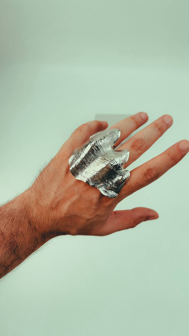 Asymmetrical Pleated Joint Ring